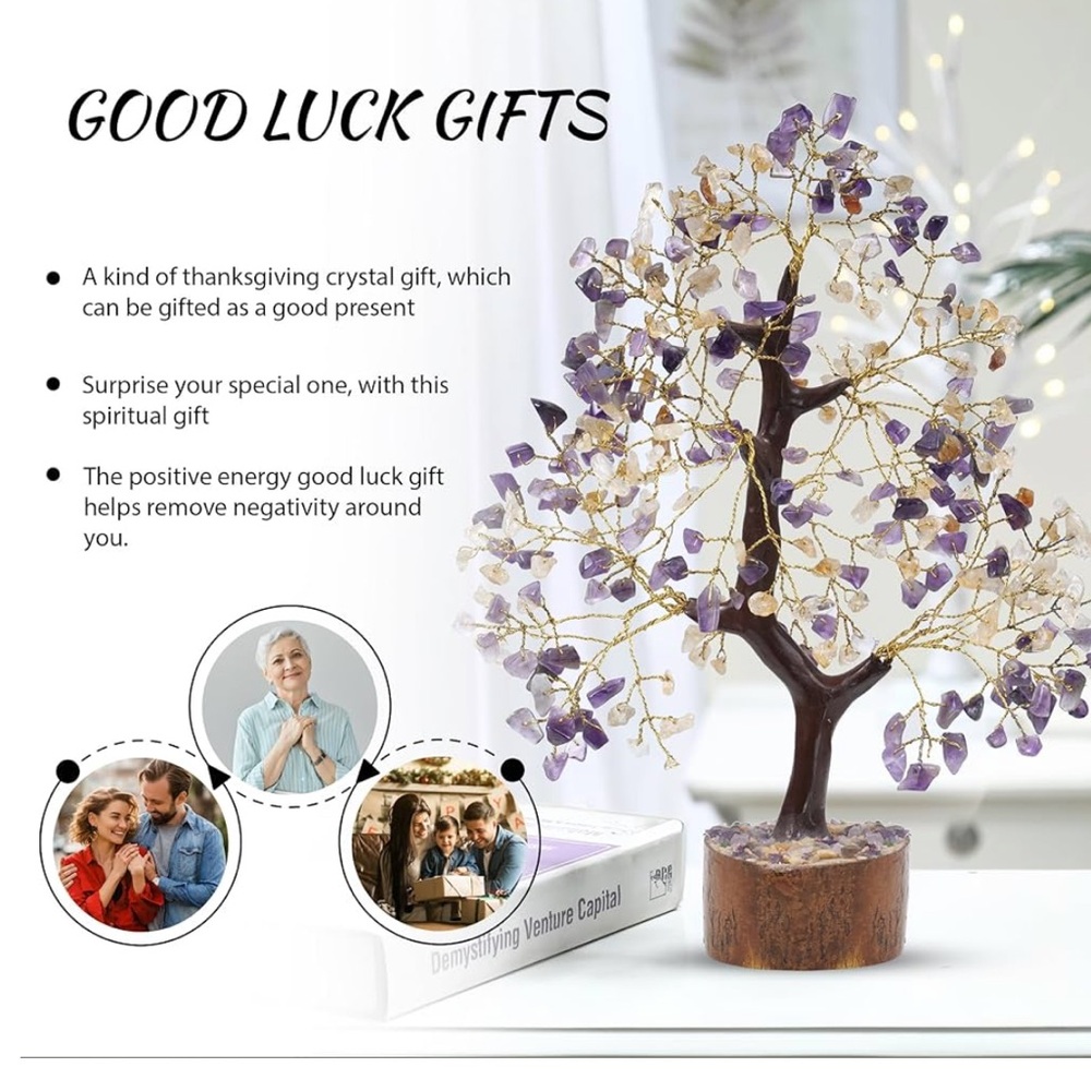 🆕New Amethyst & Citrine Crystal Gemstone Tree 10-12” - Picture 2 of 7